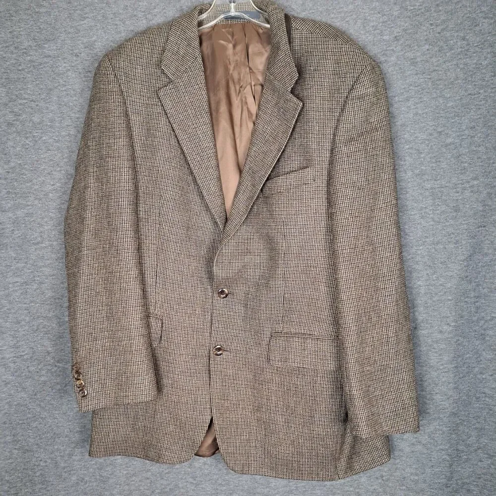 Vintage Chaps Ralph Lauren Men's Wool Blazer Tweed Multicolor 42T Canada FLAW